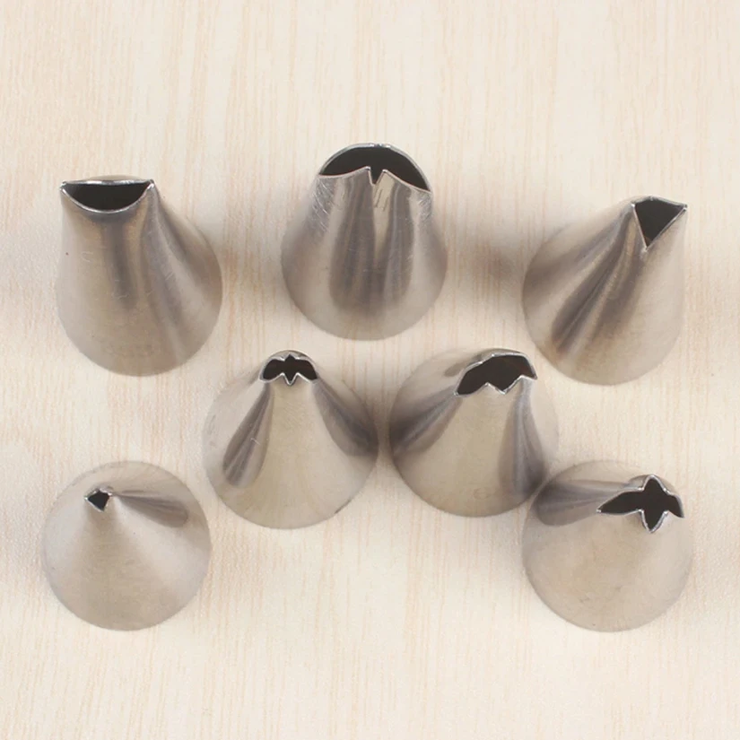 7 pcs/set Leaf Tips Stainless Steel Icing Piping Nozzles Cake Decorating Pastry Tip Sets Cupcake Tools Baking Mold