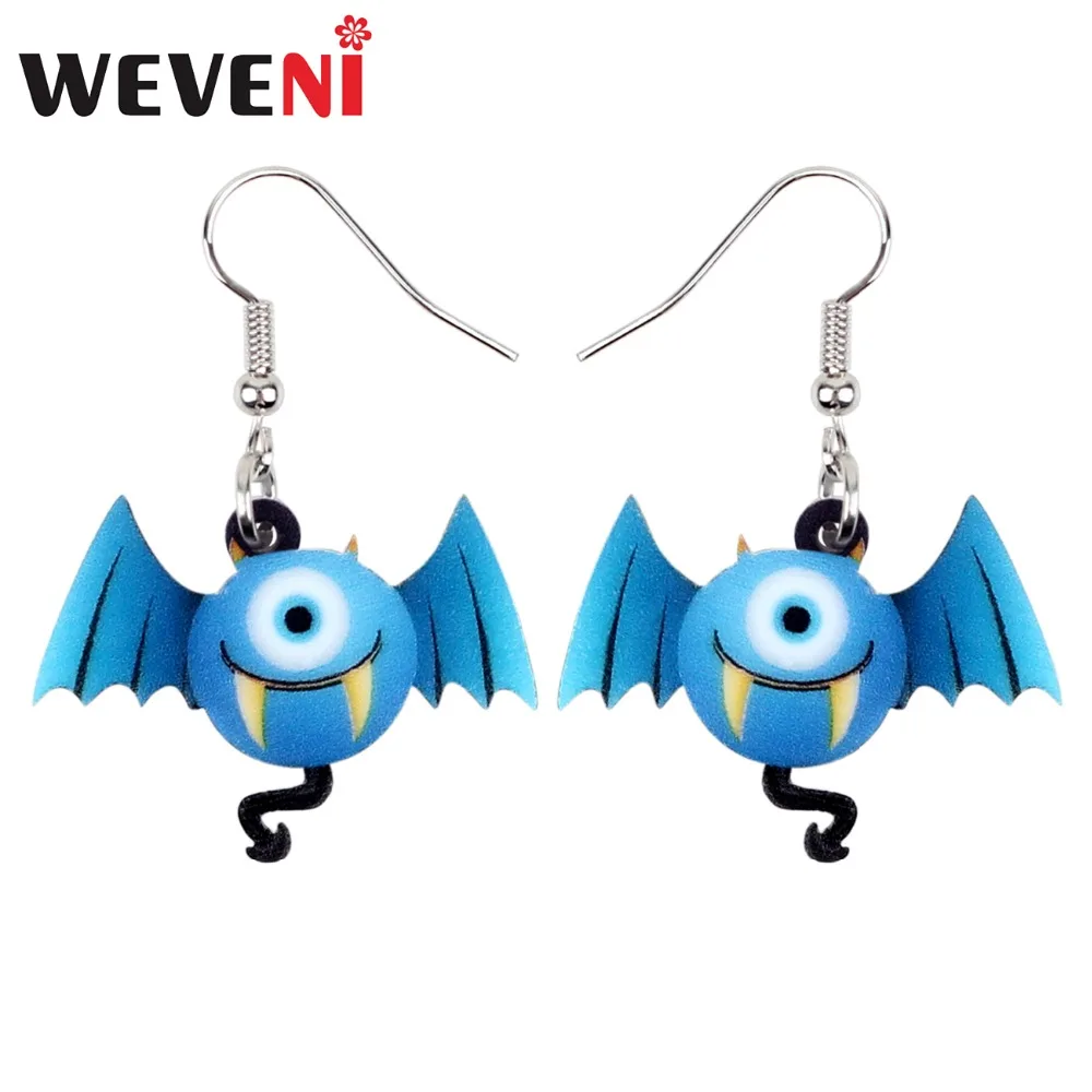 WEVENI акриловые серьги подвески в форме капли на Хэллоуин Happy Bat Monster аниме милые