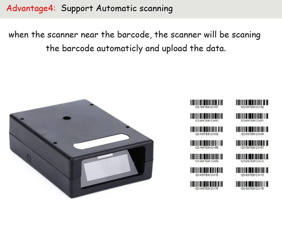 Resolução do Scanner Leitor de Código de Barras Usb com Fio de Alta Preço Barato Scanner Velocidade Módulo qr Code Digitalização 2d Hs-m203 Usb 13 USB com fio de alta velocidade módulo
