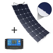 ALLPOWERS 100W 18V 12V Solar Panel Charger Water Shock Dust Resistant Solar Charger with Solar Controller for RV Boat Cabin Tent