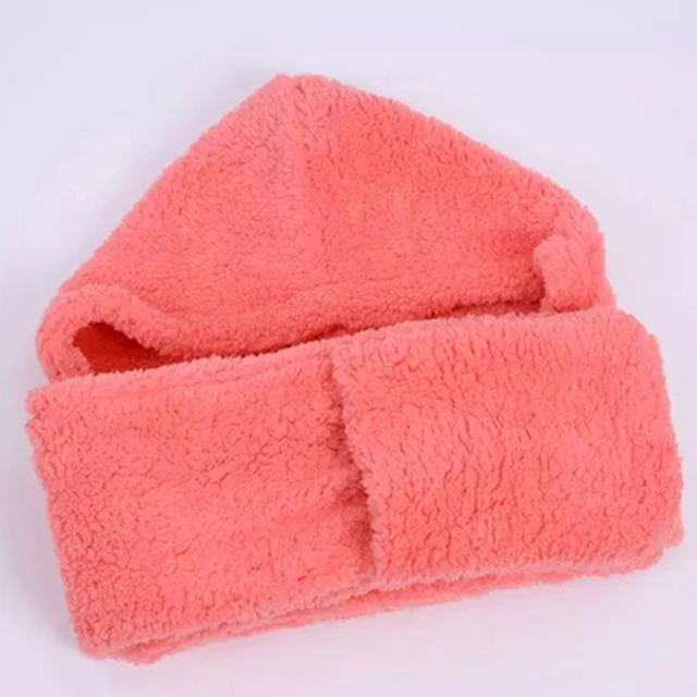 New Fashion Hooded Scarf Hat Glove Hot Sale 3 Piece Sets Women Winter Warm Soft Hood Scarf Snood Pocket Hats Gloves 3