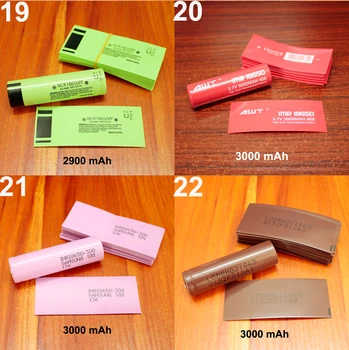 100 unids/lote 18650 batería de litio cubierta de batería de manga termorretráctil de piel de PVC 1