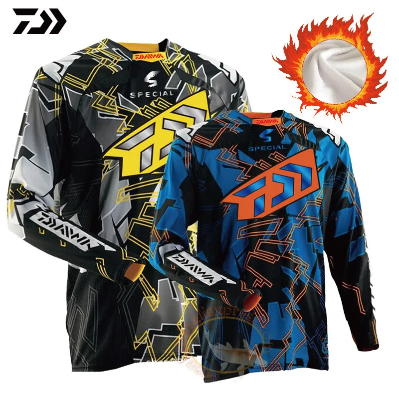 

2018 DAWA Anti-uv Sun Thickening Fishing Sweater Winter Fleece Fishing Jersey Breathable Thermal Long Sleeve Fishing Sweatshirt