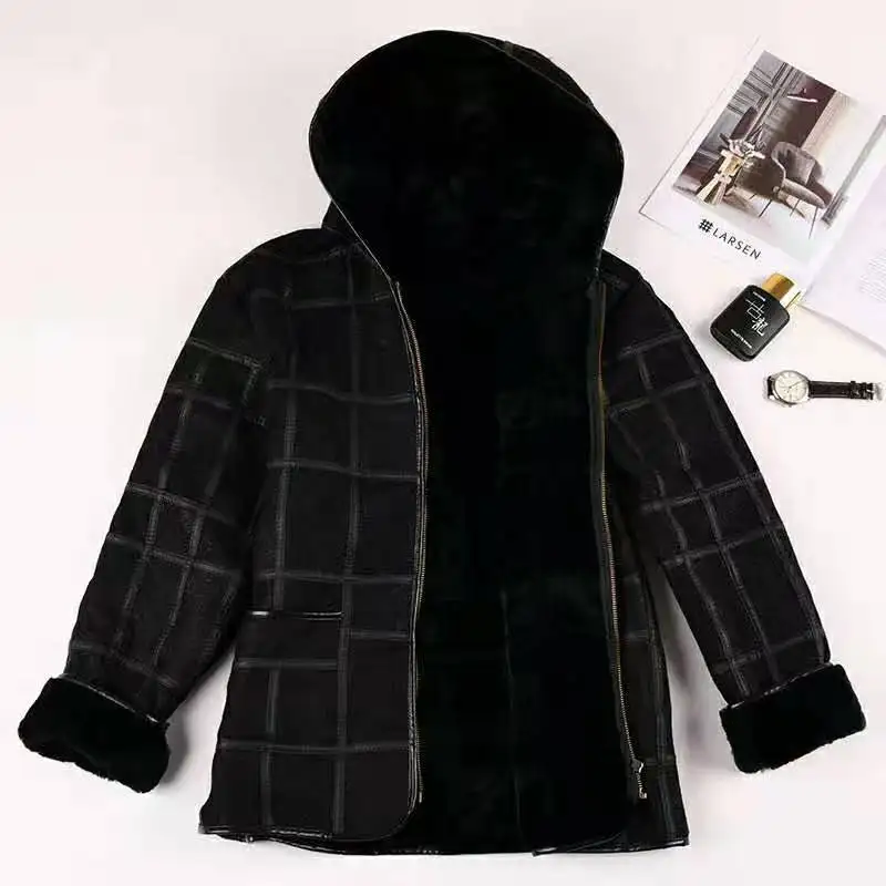 معطف فرو رجالي دافئ جديد بالإضافة إلى معطف رجالي م...