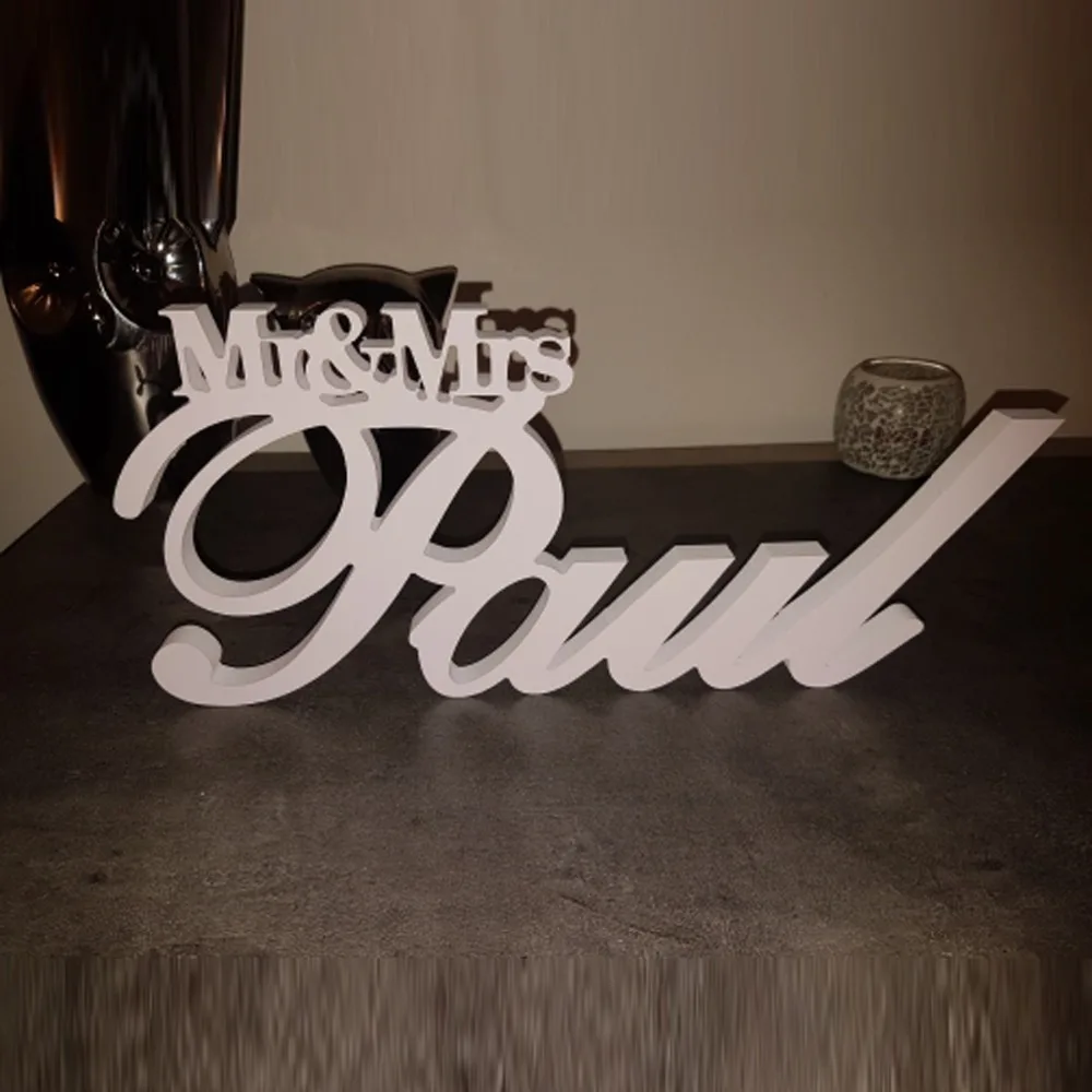  Custom Name Mr & Mrs With Last Name Last Name Table Sign Personalized Wedding Sign Mr and Mrs Cente