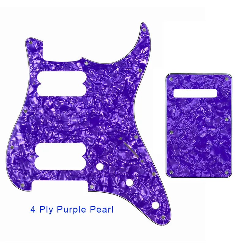 4Ply Purple Pearl Запчасти Pleroo-для FD US 72' 11 винтовое отверстие Стандартный Страт плеер Humbucker HH Гитара накладки и задняя пластина царапина пластина - Цвет: 4Ply Purple Pearl