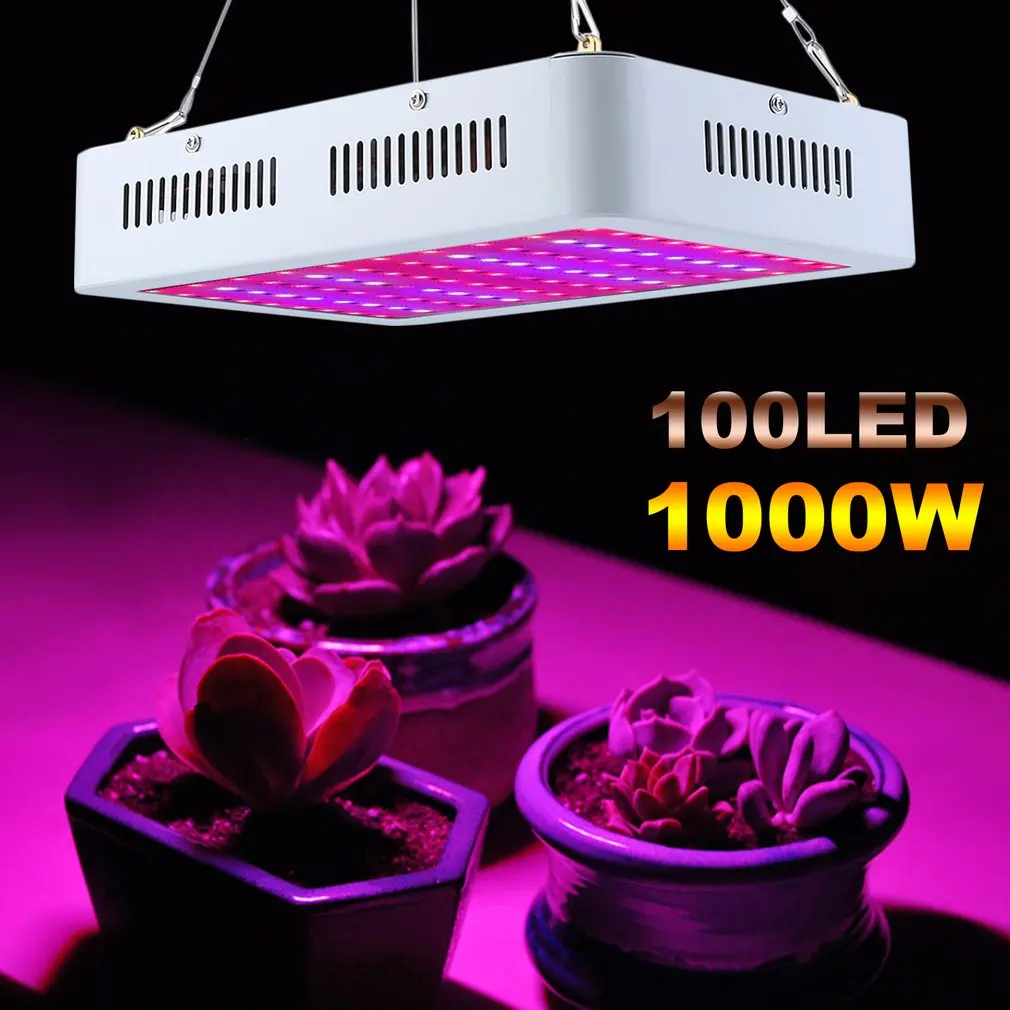 

100 LEDs Plant Grow Light Greenhouse Growing Light Double Chip Grow Lamp 1000W Full Spectrum Fluorescent Lamp EU Plug