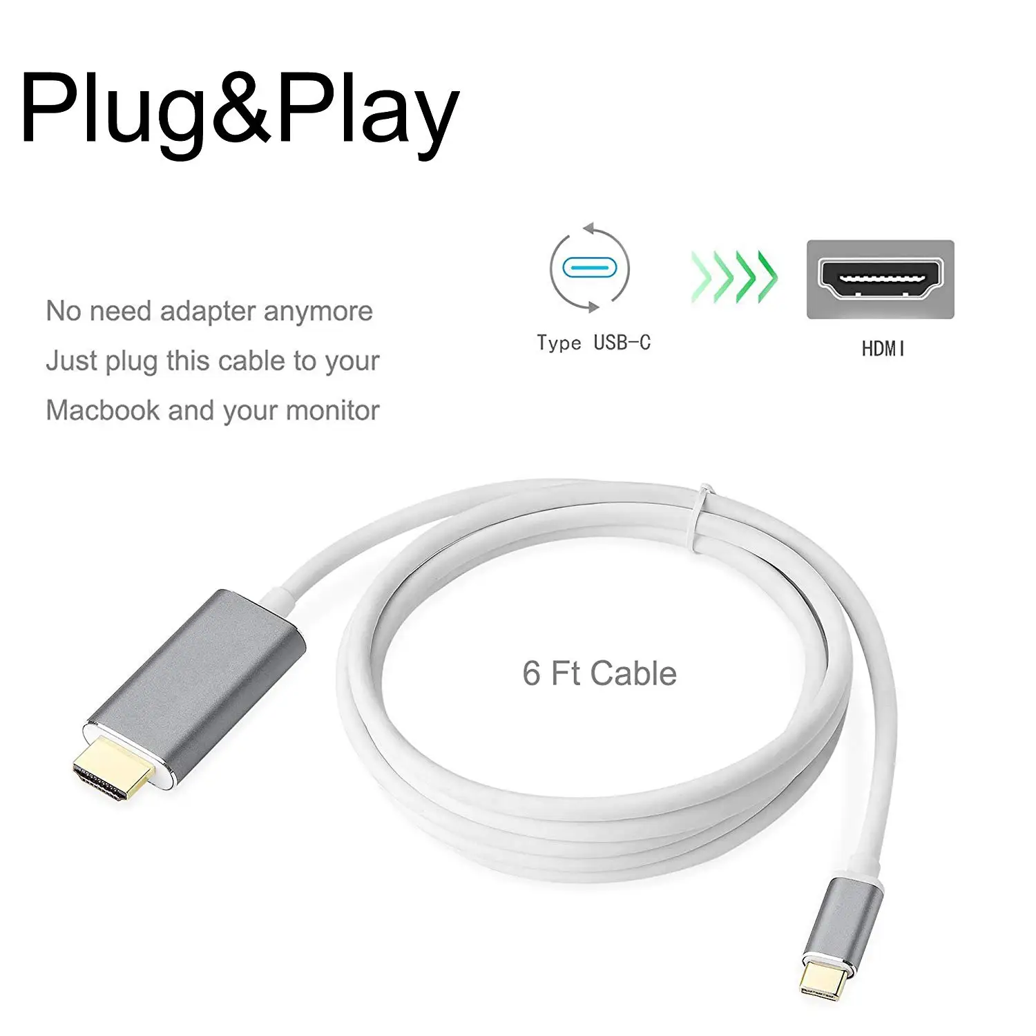 USB C кабель типа 3 1 к HDMI 4k 2k HDTV для MacBook Galaxy S8 S9 Note8 HuaWei mate 10 Pro P20 телефона HDMI|Адаптеры