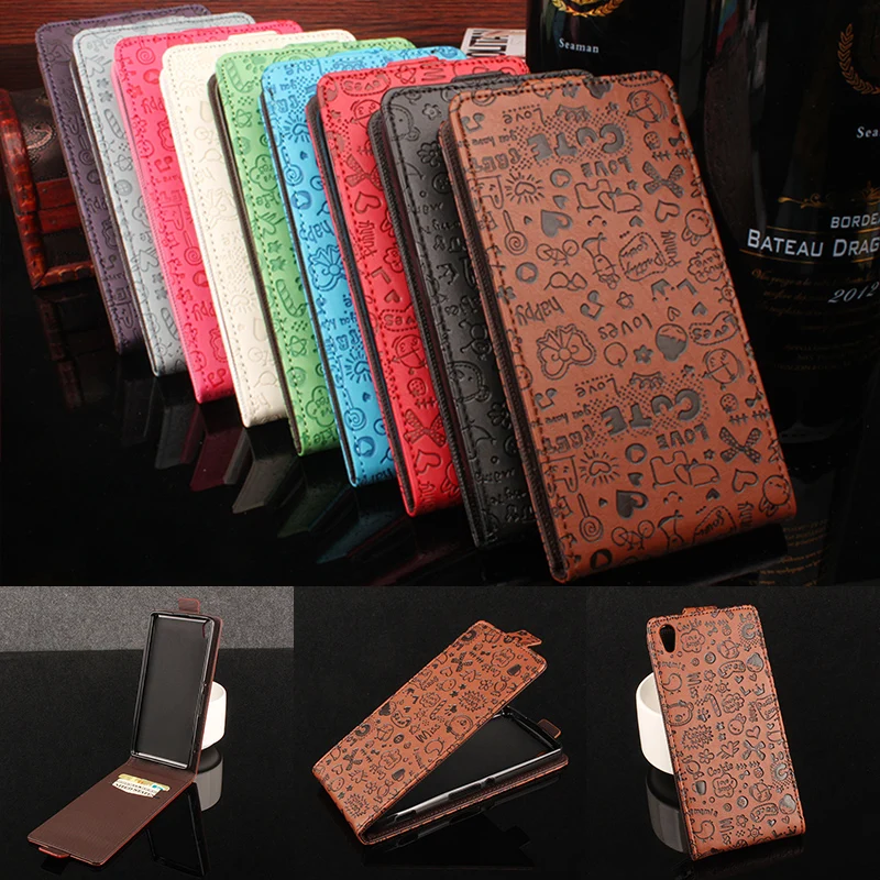 

Cartoon girl Coque PTU Silicone Leather Case For Sony Xperia XA Flip Cover For Xperia XA Wallet Covers Phone Cellphone Cases