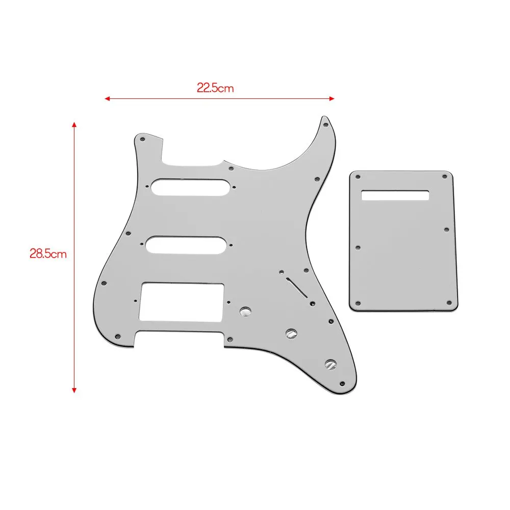 Белый 3Ply SSH Гитара Pickguard скретч пластина и задняя пластина набор для электрической гитары американского стиля ST