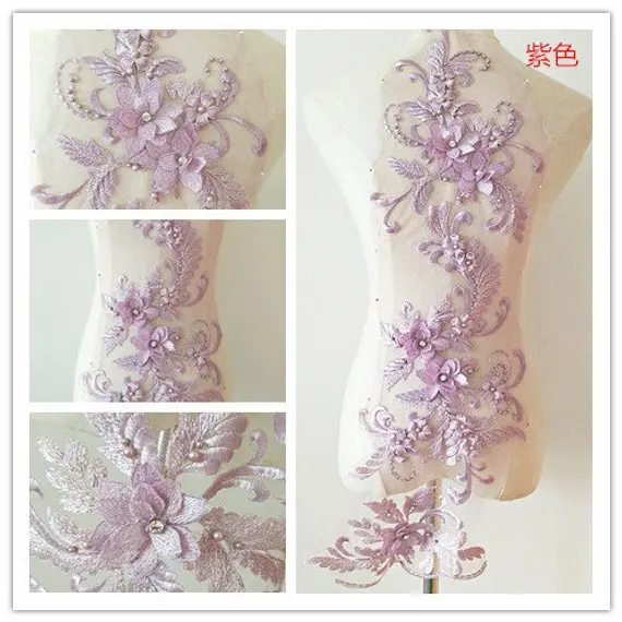 

3D Lace Applique High-end wedding dress patch French Lace applique DIY handmade accessories Down sweater decoration decal
