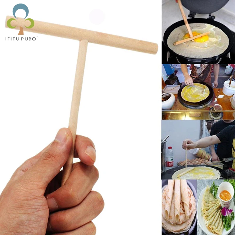 

Chinese Specialty Crepe Maker Pancake Batter Wooden Spreader Stick Home Kitchen Tool Restaurant Canteen Specially Supplies WYQ