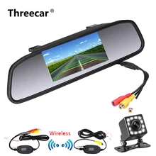 4.3 ”Auto Retrovisore Monitor Dello Specchio di Videocamera vista posteriore TFT-LCD 2 Video per Auto Veicolo Videocamera vista posteriore impermeabile di Notte del LED di Visione
