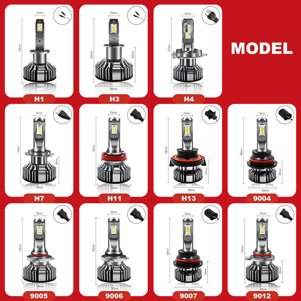 EURS V8 H4 светодиодный H7 светодиодный Автомобильные фары лампы H3 H8 H9 H11 9005 HB3 H1 9006 9004 H13 9007 Автомобильные фары для авто Универсальный 12V