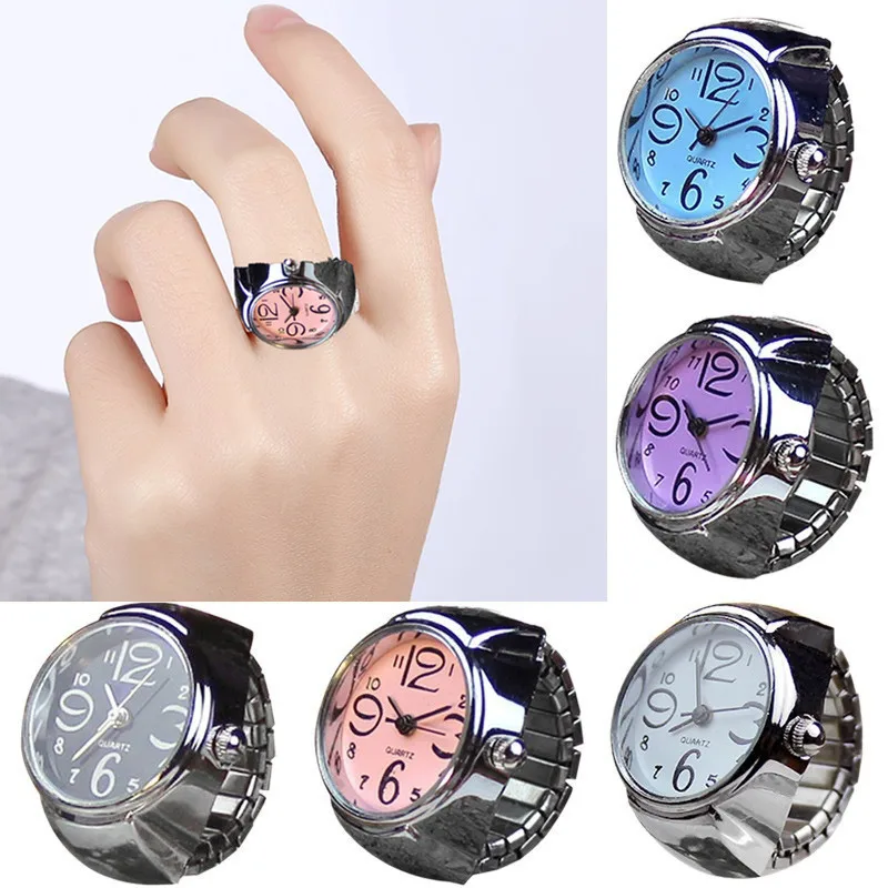 

10pcs/Lot Mixed Dial Quartz Analog Watch Creative Steel Elastic Quartz Finger Ring Watch Women Bracelet Quartz Wrist Watches