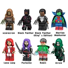 100 шт./партия, строительные блоки Super Heroes PG8153, Черная пантера, Зеленая Стрела, Lana Lang, Psylocke Scarerow, кирпичи, куклы, детские игрушки DIY