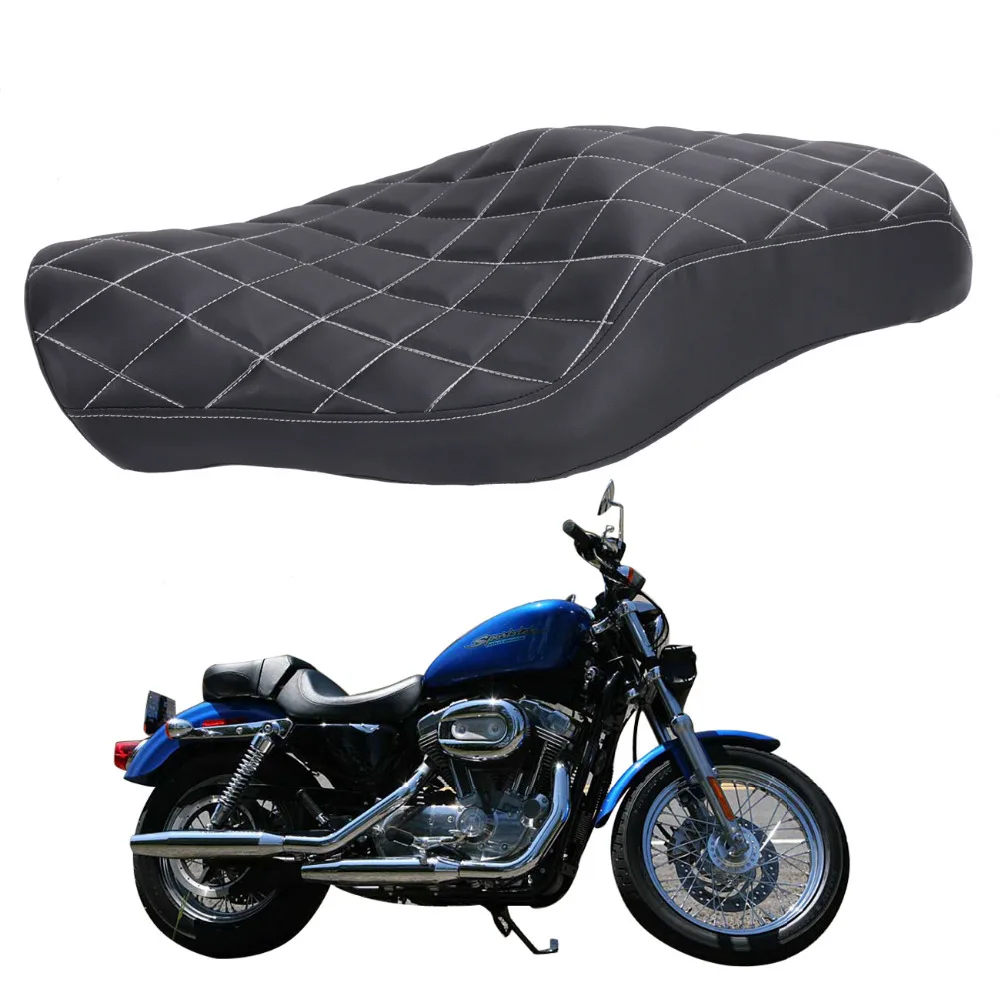 Luxury Motorcycle Cafe Racer Passenger Cushion Seat Cover Leather Pad