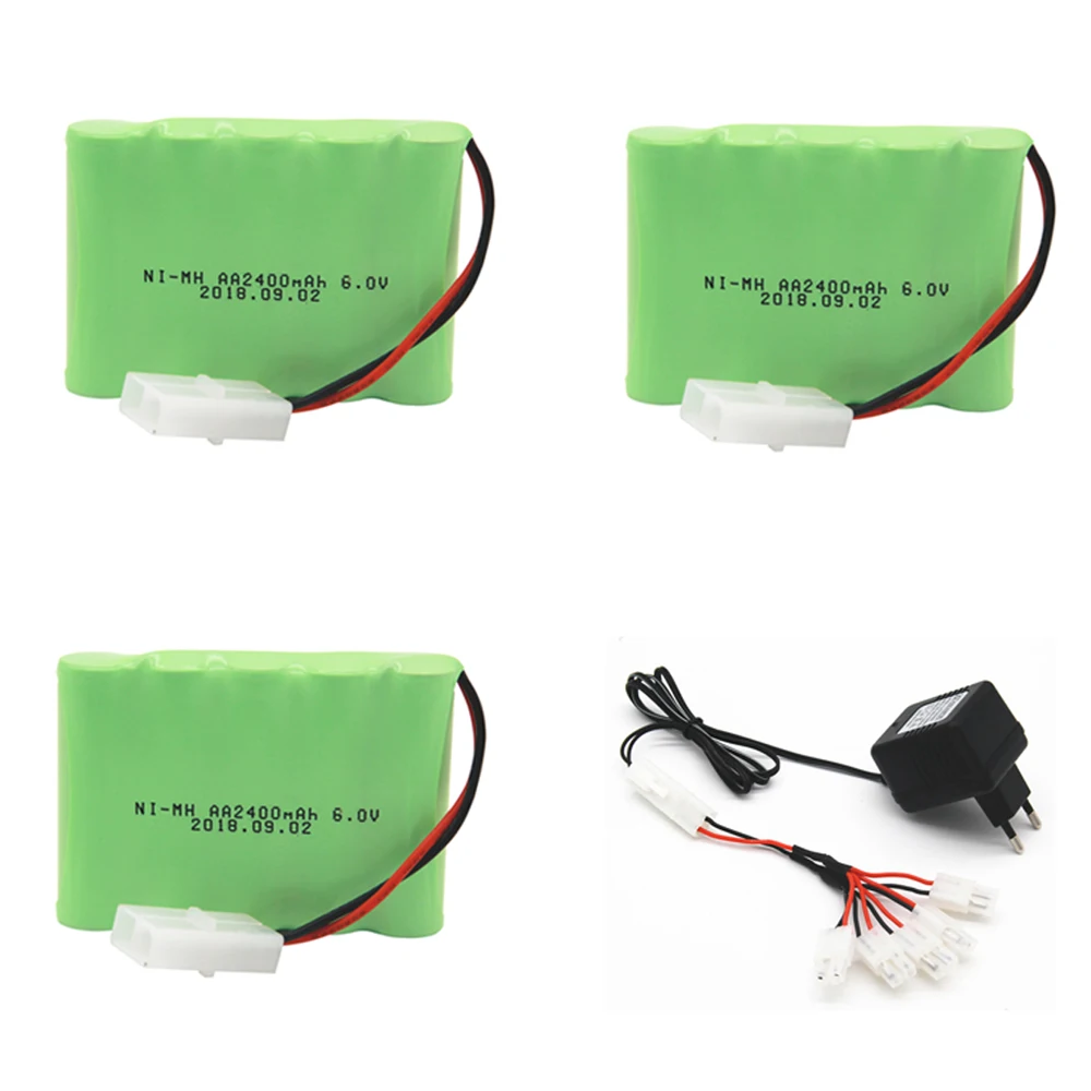 6 v 2400mah Ni-MH батарея с зарядным устройством 5в1 кабель для дистанционного автомобиля корабль Робот 6 v ПРОБКА из Тамия аккумуляторная батарея 2400mah