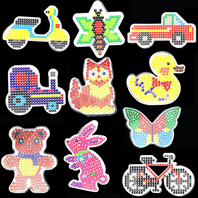10 шт./лот 5 мм Hama Бусины шаблон игрушка pegboard с Цвет Бумага пластик трафарет perler DIY