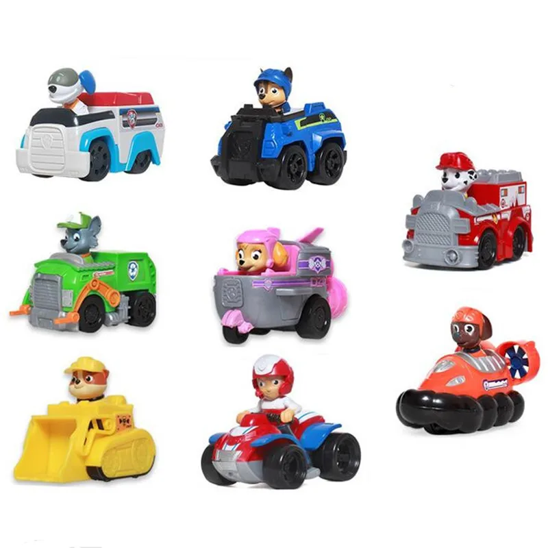 Genuine Paw patrol dog patrulla canina Toys Anime Figurine Car Plastic Toy Action Figure model Children