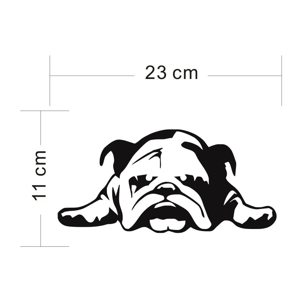 1123 cm Car Stickers ENGLISH BULLDOG TIRED PUPPY DOG pattern car window car body decal BlackSilverLaser Stickers (9)