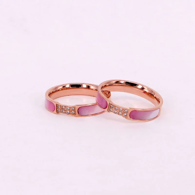 YUN RUO Новое поступление натуральный розовый корпус циркониевое кольцо Роза подарок на день рождения Женская мода титановая сталь ювелирные изделия никогда не выцветает