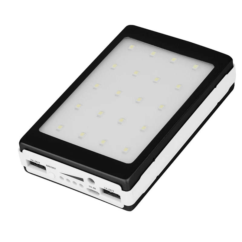 

New DIY Solar Power Bank Charger Box 5*18650 Powerbank Case Dual USB Port with LED Lighting for Moblie Phone
