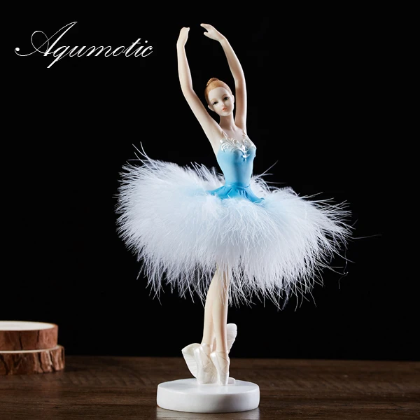 

Aqumotic Ballet Decorations for Girls Room Decor Birthday Present New Year Children's Day for Daughter Feather Skirt Polished