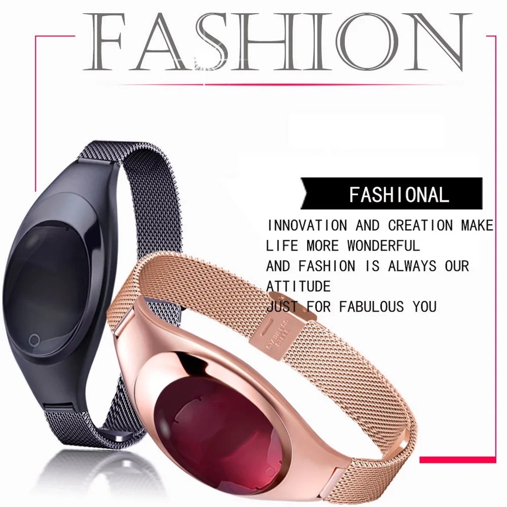 2017 Fashion Heart Rate Tracker Watch Women Sports Smart Bracelet Wristband Healthy Smart Watch Z18 for