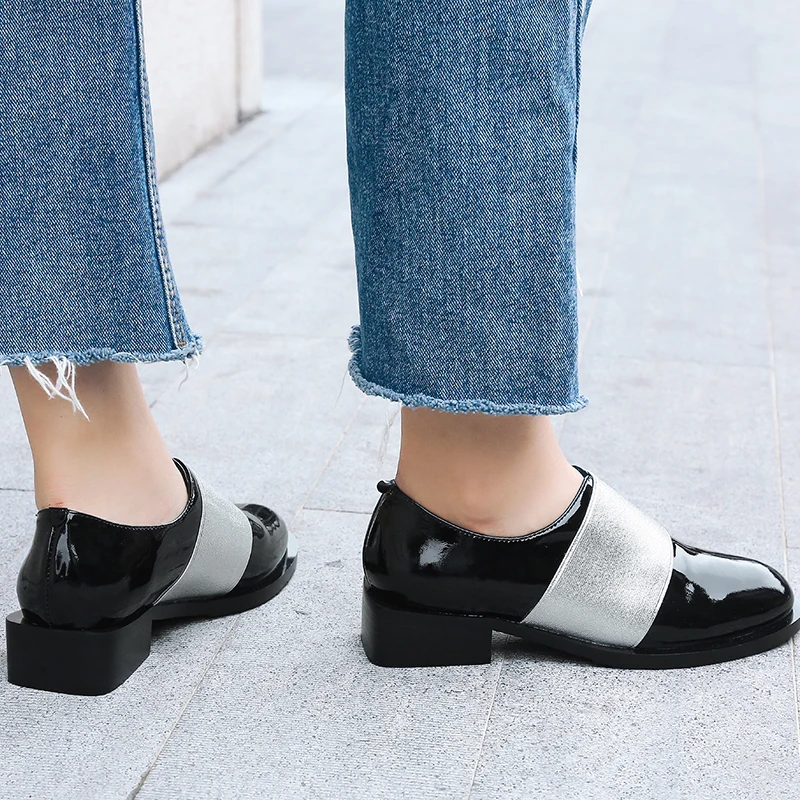 XiuNingYan/Новые модные женские туфли из натуральной кожи на плоской подошве с круглым носком; удобные мягкие лоферы; повседневные женские туфли-оксфорды; обувь для девочек
