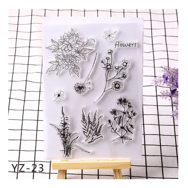 

Variety of patterns Silicone Clear Stamps for Scrapbooking DIY Album Card Decoration Embossing Folder Craft Rubber Stamp Molds