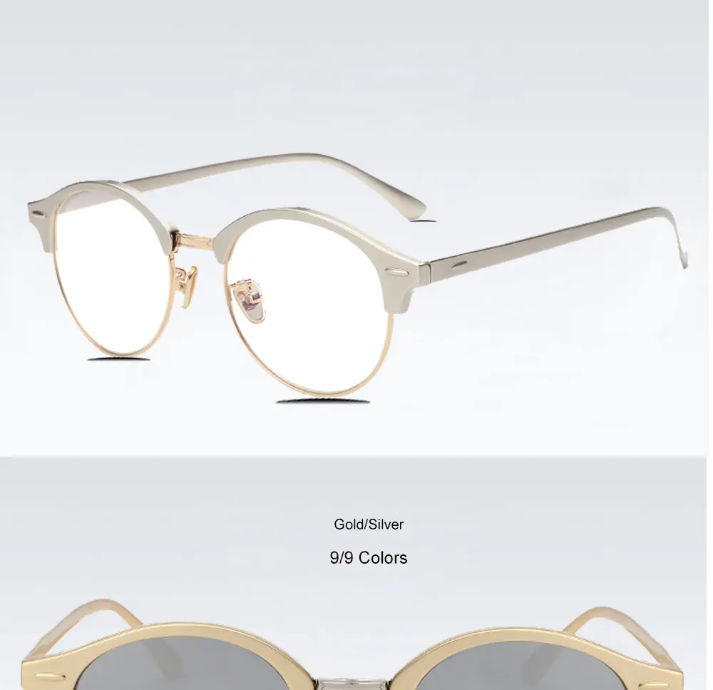 VEGA Eyewear Circle Vintage Sunglasses Polarized Women Semi-Rimless Ladies Designer Sunglass Hipster Glasses Aluminium 185  (15)