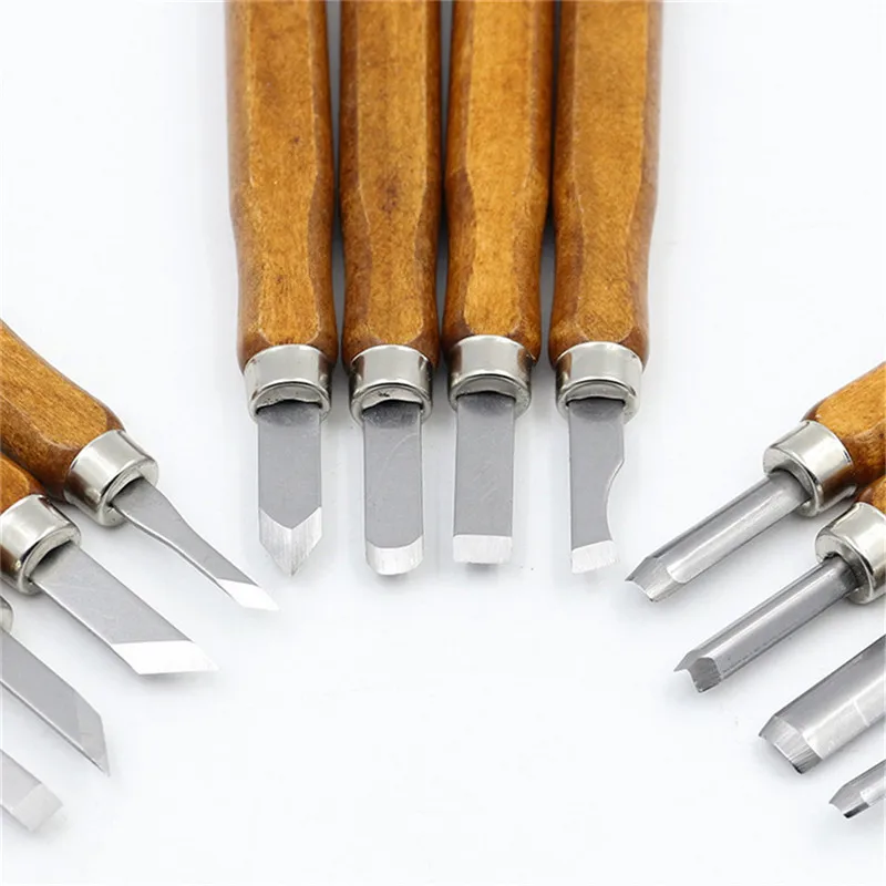 12 шт. набор для резьбы по дереву стамеска набор деревообрабатывающих инструментов идеально подходит для начинающих долото DIY детальные ручные инструменты