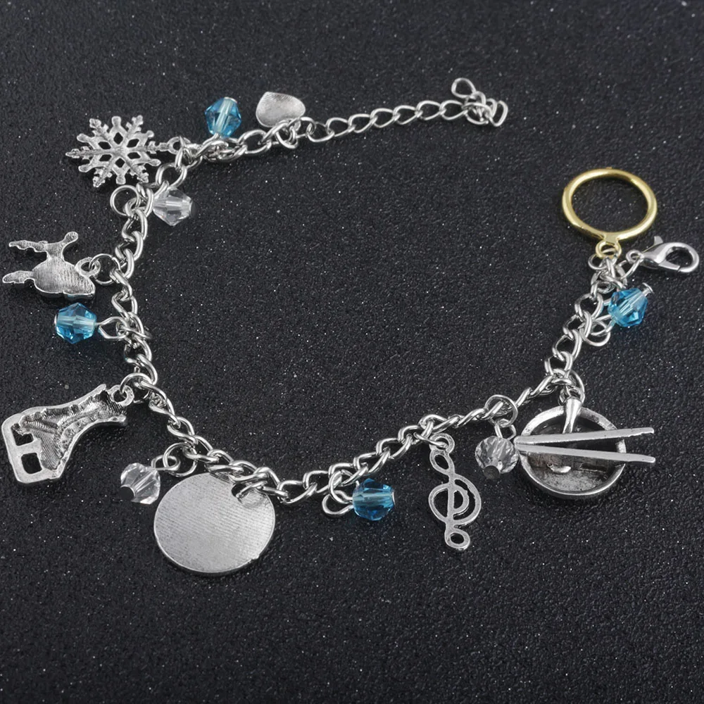 RJ модные Юри на льду браслеты Фигурное катание рожденные, чтобы сделать история снежинки-Подвески Счастливый браслет с кристаллами девушки женщин ювелирные изделия