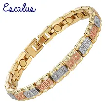 Escalus Шарм 3-тон Цвета золото Цвет Магнитная Для женщин браслет молодая леди звено цепи Браслеты Jewelry девушка браслет