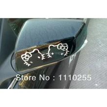 Aliauto car-styling 3D Hello Kitty Car rearview mirror Stickers and decal accessories for Volkswagen polo golf ford focus opel