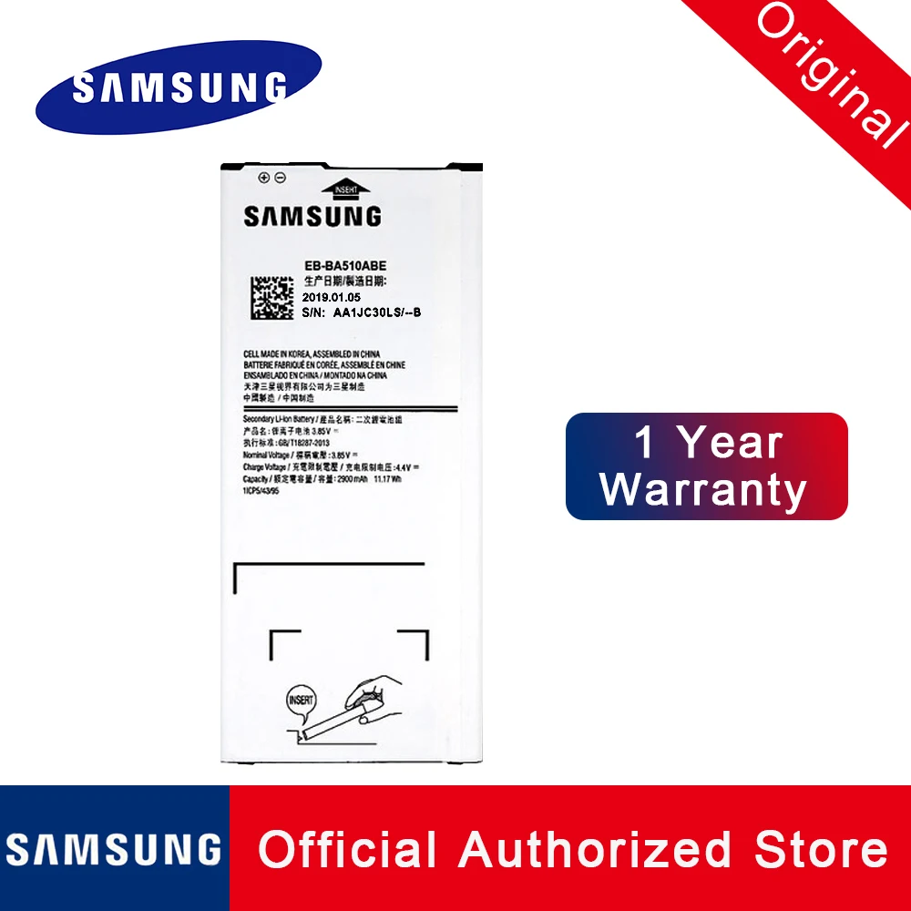 

EB-BA510ABE For Samsung Galaxy A5 A5100 A510F 2016 Edition New Original Replacement Battery batteria akku 2900MAH +tracking no