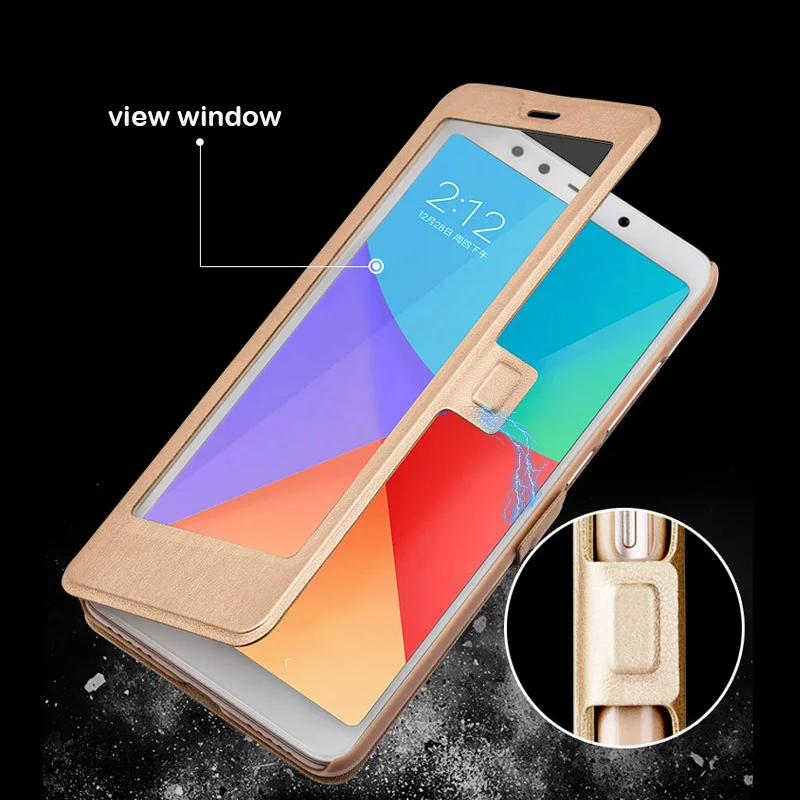 

For Xiaomi Mi A2 Lite Case Smart Full View window leather flip cover funda for Xiaomi Mi A2 Lite pouch cases Redmi 6 Pro