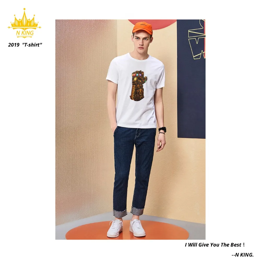 

NKing Worsted 100%Cotton Male High Quality Avengers Alliance Men's T shirt Summer Breathable 5Colour Tshirt Tops EUR Tees