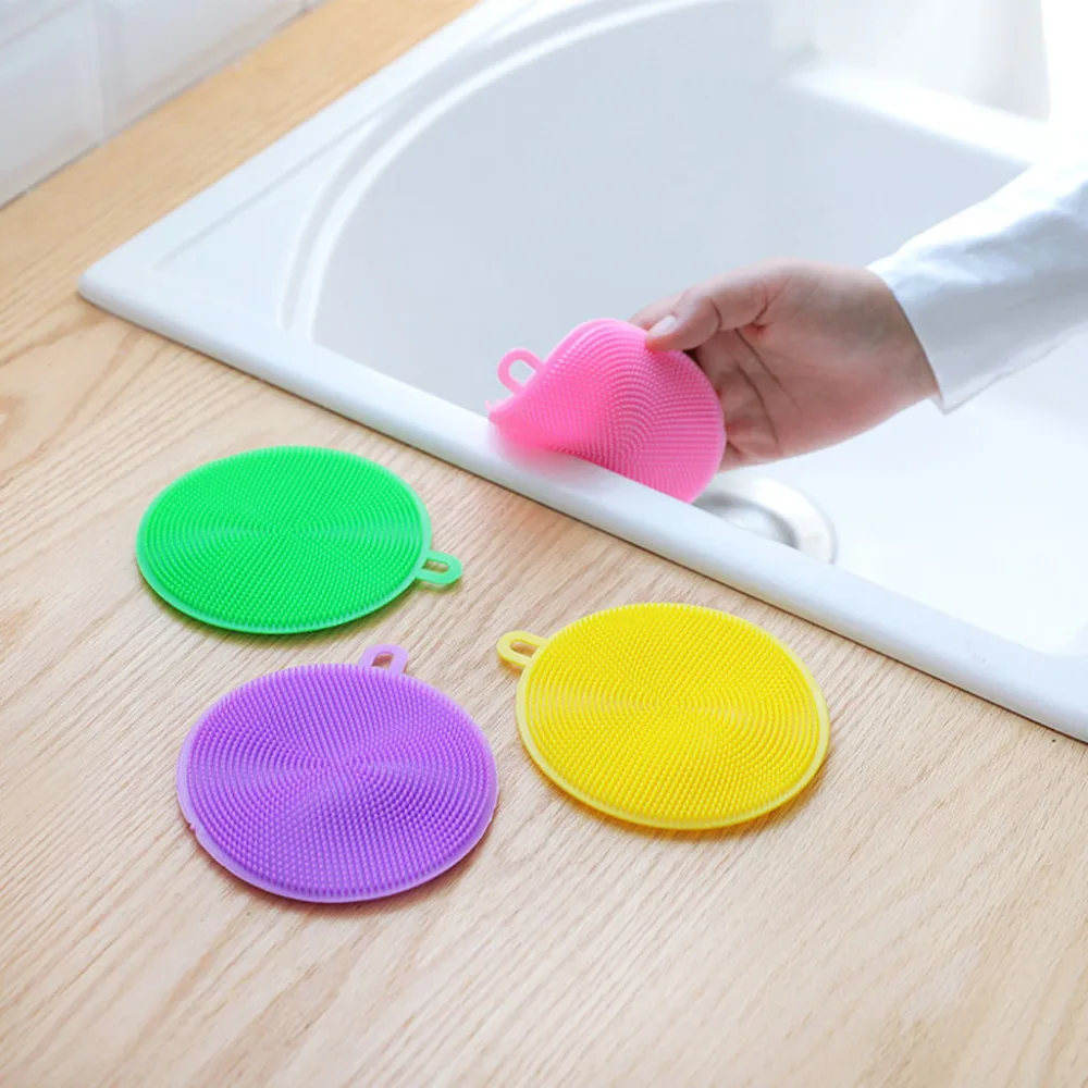 

8pcs Silicone Dish Washing Tool Sponge Scrubber Kitchen Cleaning Antibacterial Tool Jan14