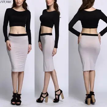

New Women Ladies Fashion Casual Elegant Clothing Set Cotton Solid Long Sleeve T Shirt Skirt Outfit Party Clubwear
