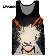 LIASOSO летние 3D принт Для мужчин без рукавов топ, жилет Boku без мой герой Академии Izuku Katsuki, без рукавов, в стиле «хип-хоп» для X1079