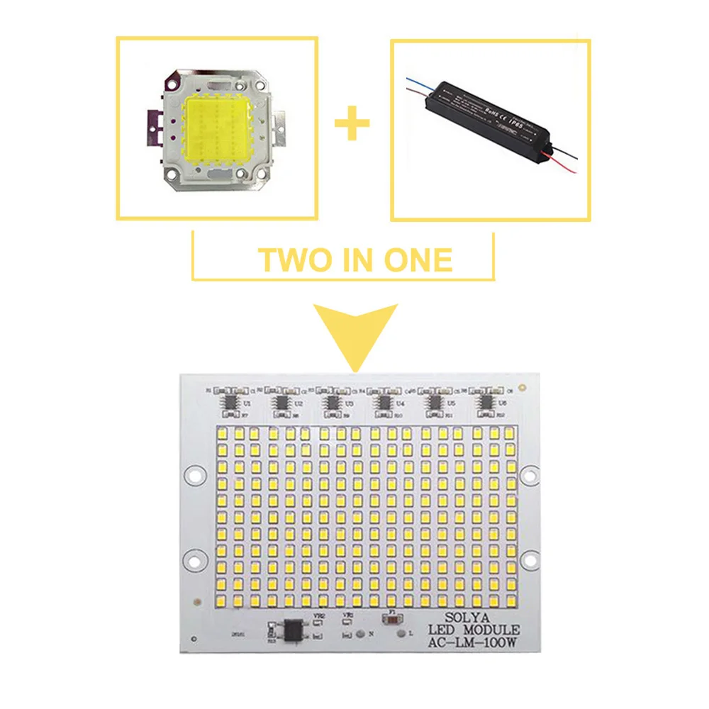 10 шт./лот Smart IC SMD светодиодные чипы лампа Вт 20 30 50 100 220 В DIY для наружного прожектора