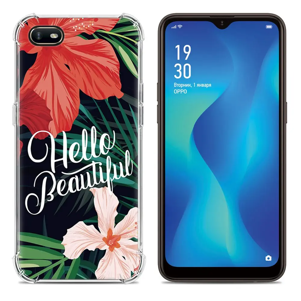 Ударопрочный чехол для телефона OPPO A1K мягкий цветной с милым мультяшным дизайном