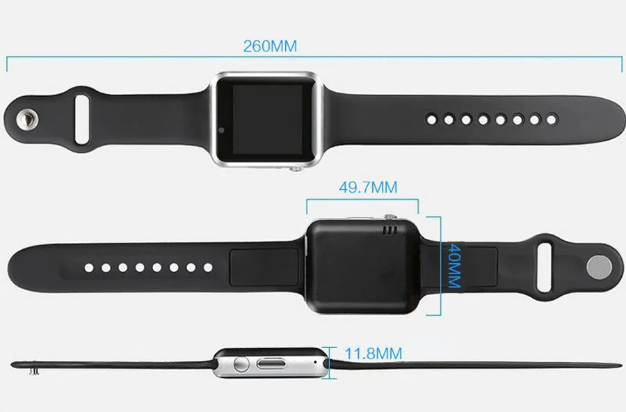 A1 наручные часы Bluetooth Смарт фитнес Шагомер одежда SIM Камера Smartwatch для Android