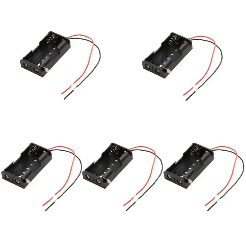 

ALLOYSEED 5Pcs/Lot 2X 3X AA 14500 18650 Battery Storage Box Case Rechargeable 18650 Battery Holder Power Bank With Wire Lead Pin
