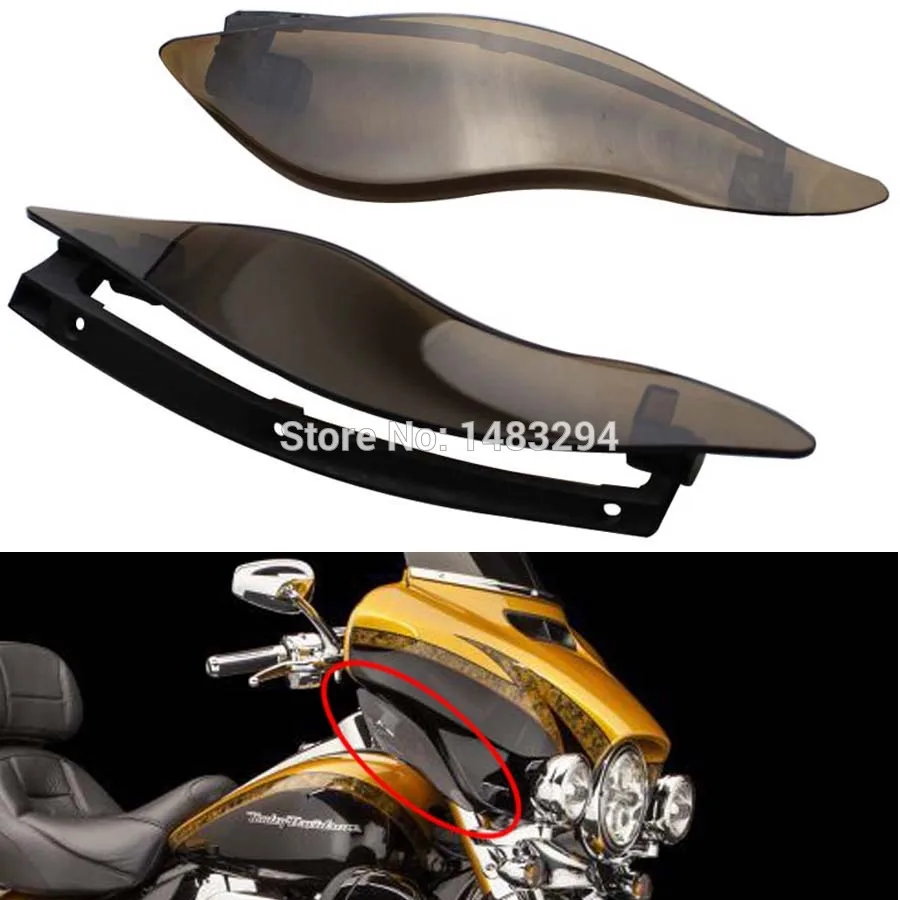 

Smoke ABS Adjustable Air Deflectors Side Wing Fits fits for Harley 2014-Later Street Glide Models Electra Glide Tri Glide Models