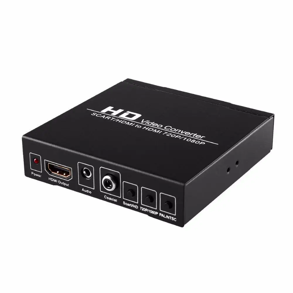 SCART HDMI to HDMI Converter Full HD 1080P Digital High Definition Video Converter Adapter for HDTV Audio Converter d25 - Color: EU plug