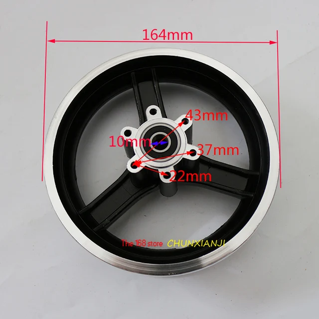 US $13.50 Good quality 10 inch Electric scooter wheel hub 10 inch aluminum alloy wheel rims 10x2 10x2125 10x