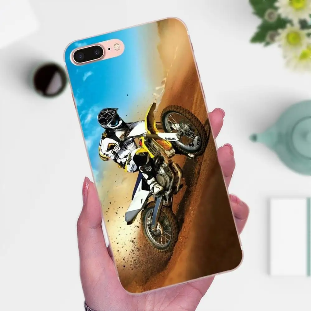 Moto Cross мотоциклетный спортивный черный мягкий чехол для Apple iPhone X XS Max XR 4 4S 5 5C 5S SE 6 6S